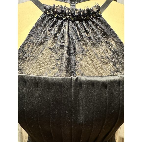 bebe VTG. Deadstock Satin And Lace Beaded Halter Bustier Dress Size 4/6 - Picture 6 of 8